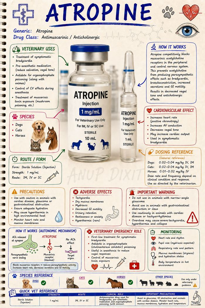 Atropine veterinary medicine sample page